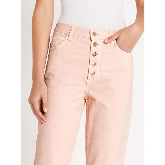 J BRAND Heather Button Fly Jeans in Lulled Cropped in Pink Women's Size 32 = 12 - Picture 12 of 12